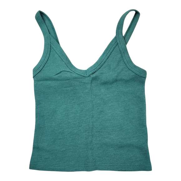 American Eagle Outfitters Tops - American Eagle Outfitters Textured Knit Cami Tank Teal Green Size XXS